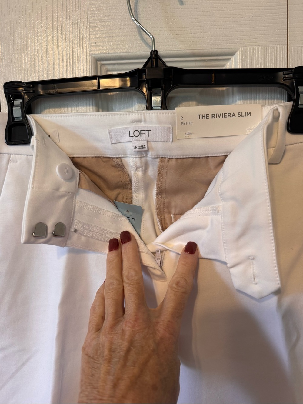 Loft NWTS Riveria White Cropped Dress Pants Size 2P Slim Tailored Legs Pockets - Picture 6 of 14